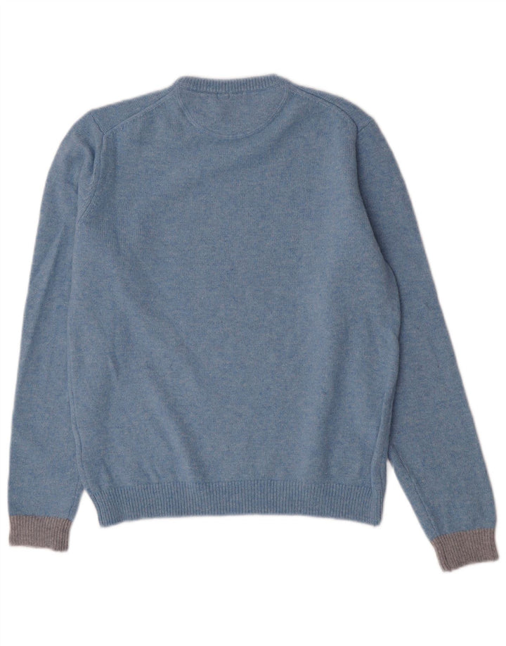 Sun68 Pull à col rond pour femme en laine bleue