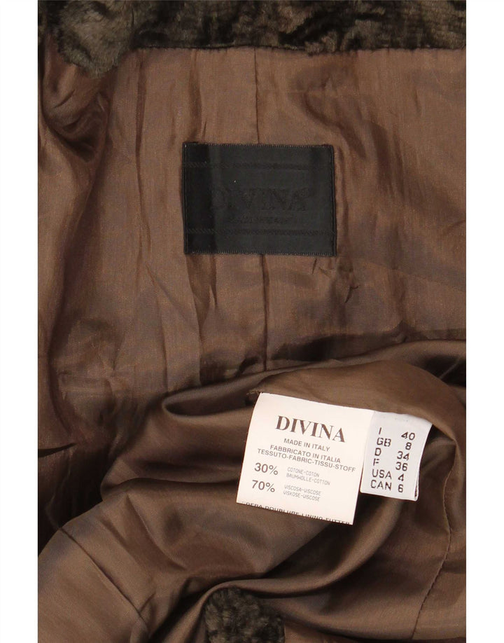 Divina Womens Bomber Jacket UK 8 Petit Kaki Coton