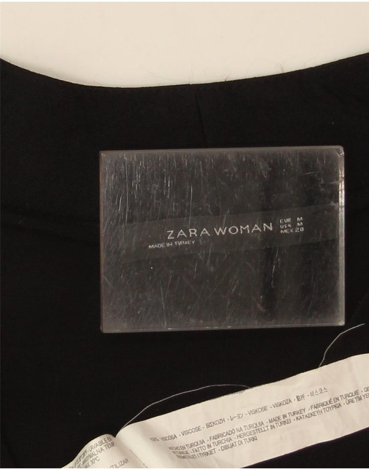 Zara Chemisier à manches longues pour femme UK 44 Viscose noir moyen