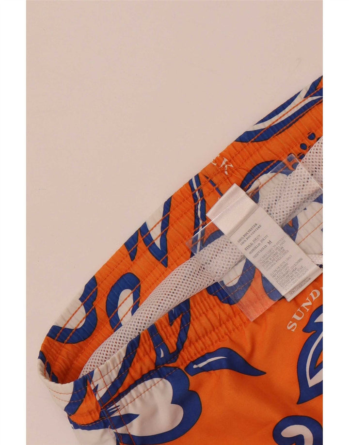 Sundek Short de bain graphique pour homme en polyester floral orange moyen