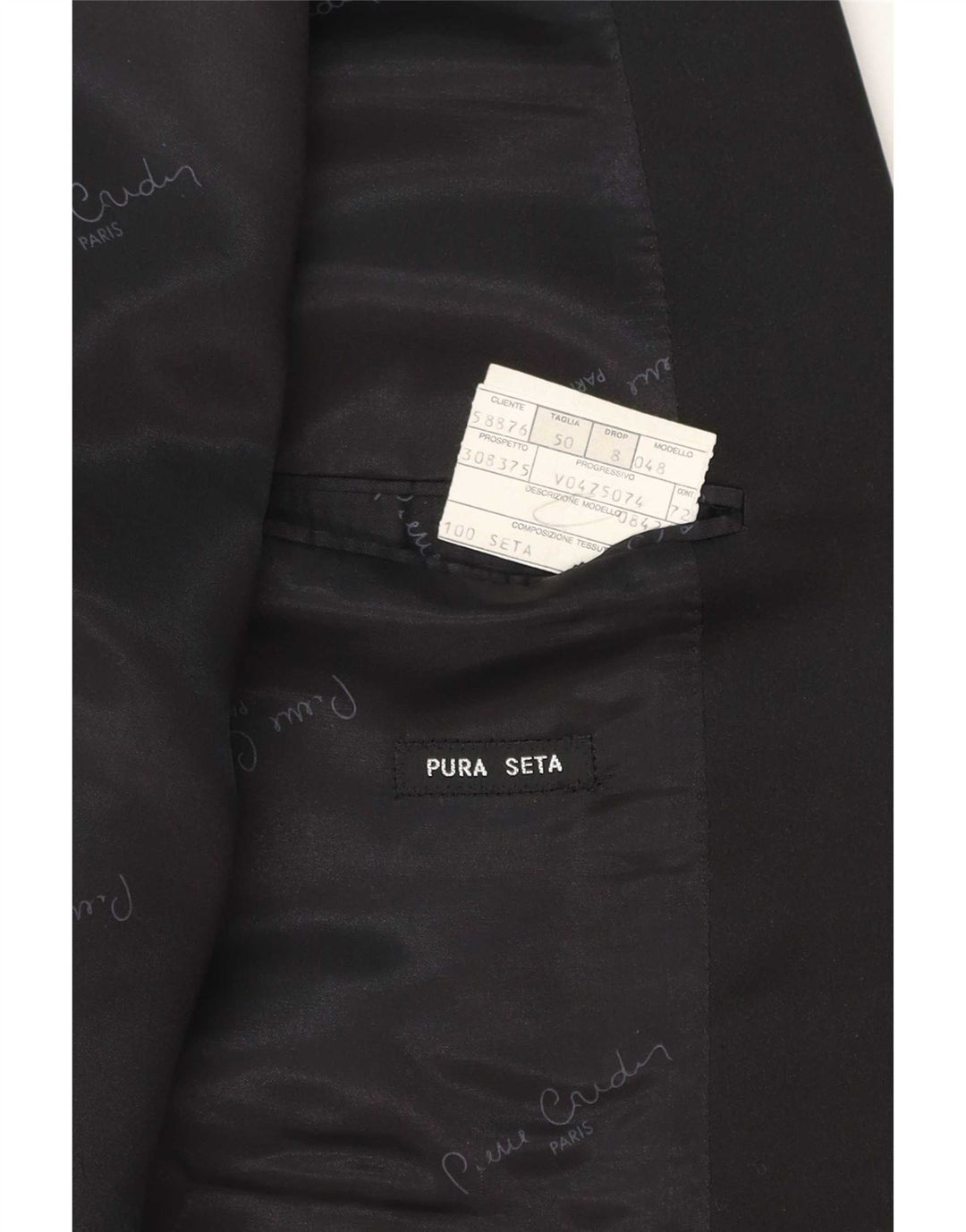 Pierre Cardin Veste Blazer Homme IT 50 Large Noir Géométrique Classique
