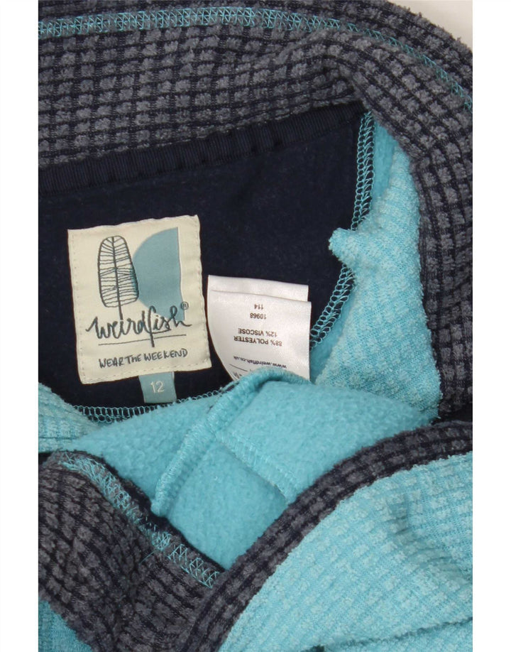 Weird Fish Pull polaire à col zippé pour femme UK 12 Bleu moyen Polyester