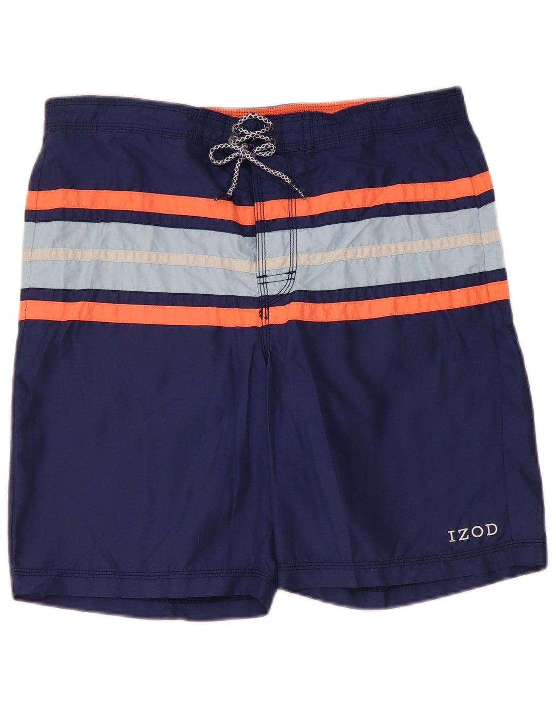 IZOD Short de Bain Homme Petit Polyester Rayé Bleu Marine