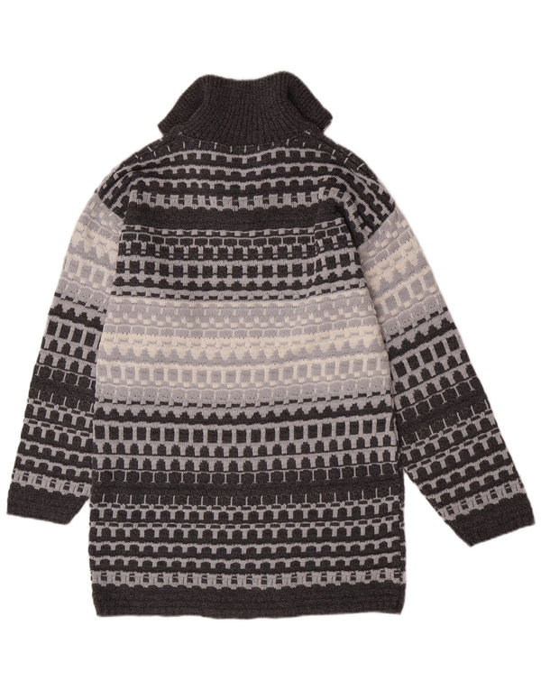 Camelot Pull à col zippé pour homme Petit gris géométrique classique