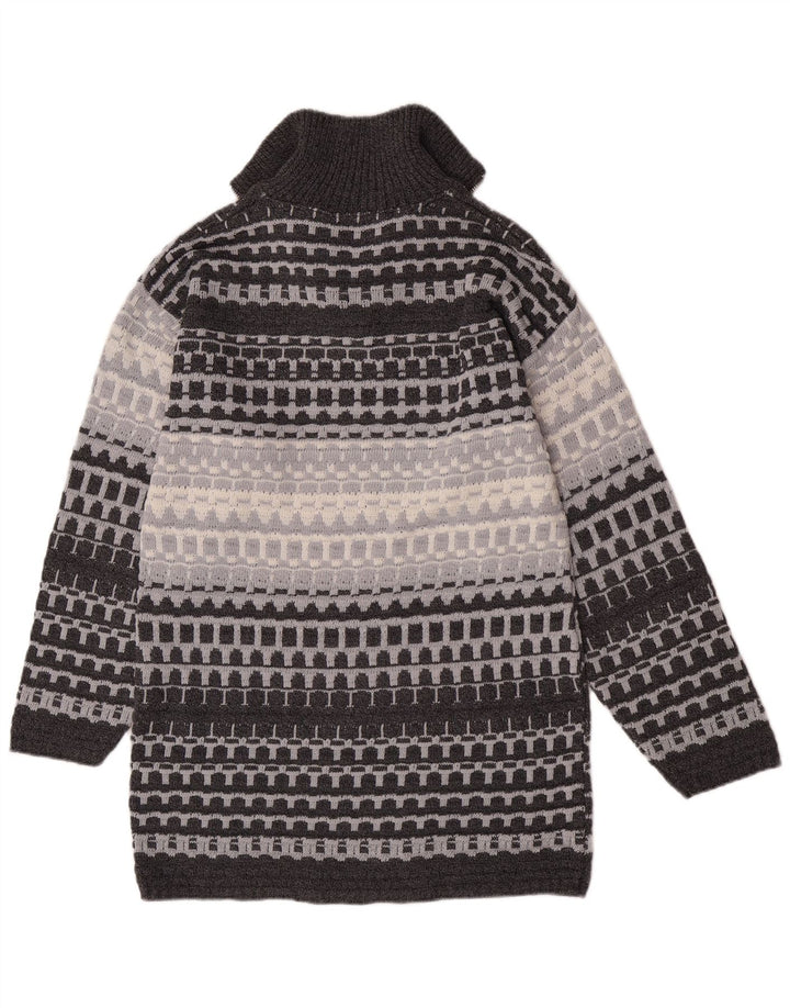 Camelot Pull à col zippé pour homme Petit gris géométrique classique