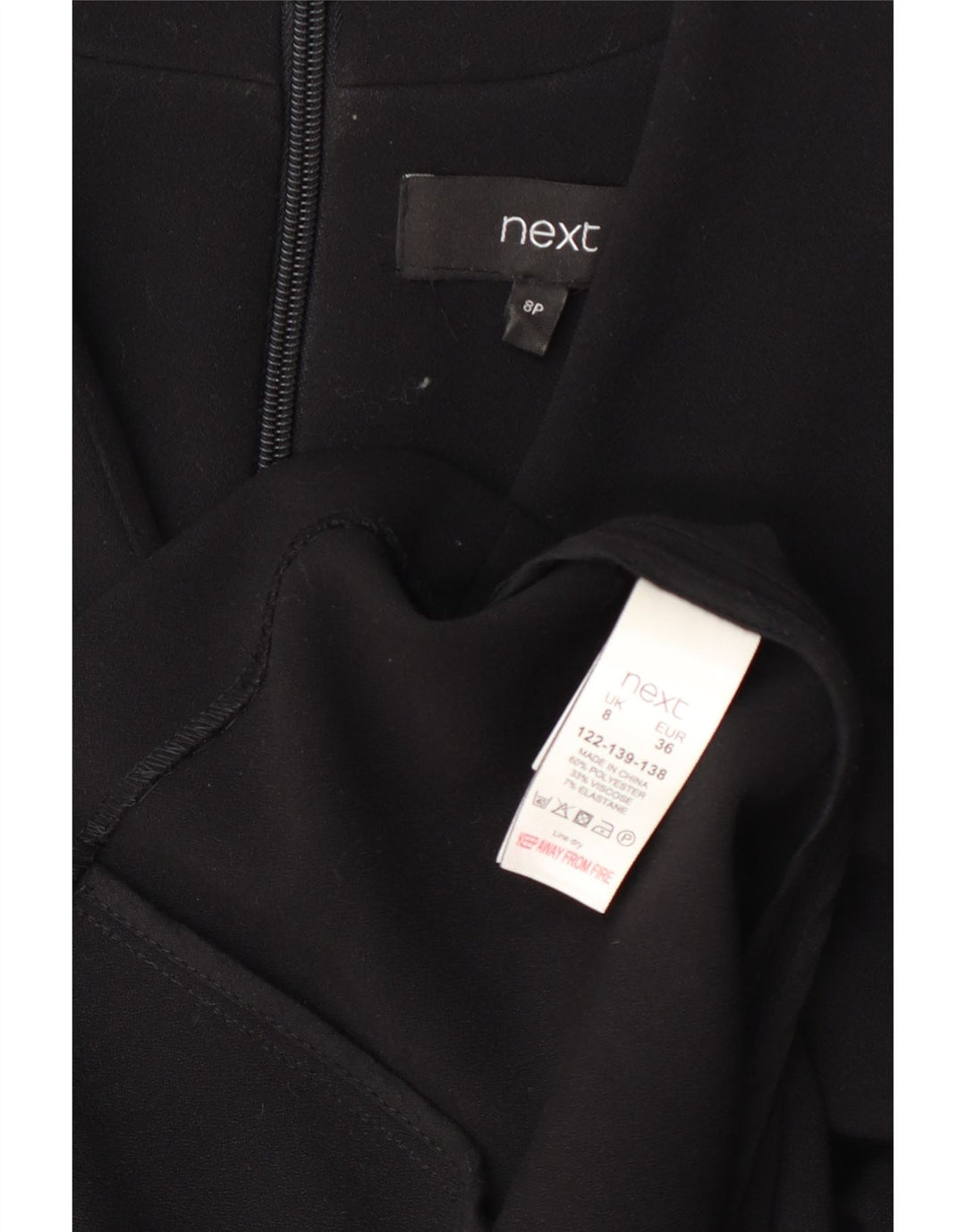 Next Robe fourreau pour femme UK 8 Small Noir Polyester