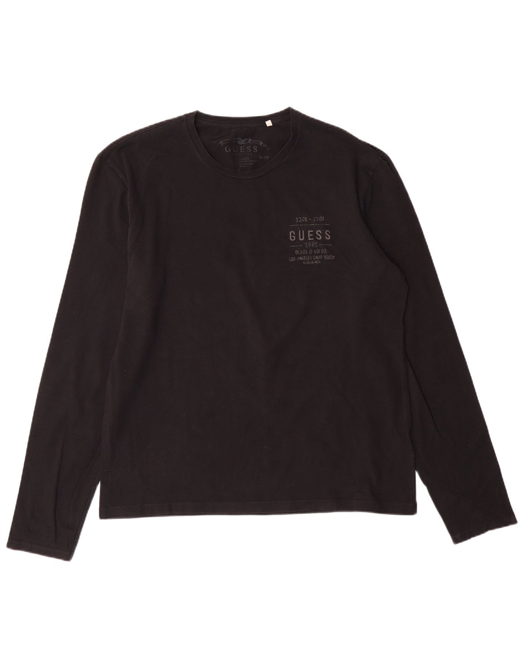 GUESS Haut Homme Manches Longues XL Noir Coton