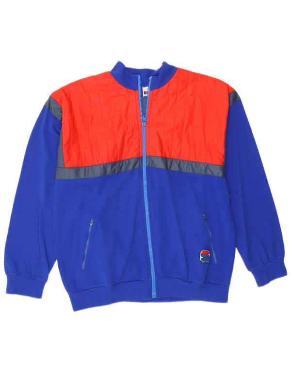 Sportful Veste de survêtement pour hommes IT 46 Small Bleu Colorblock Coton