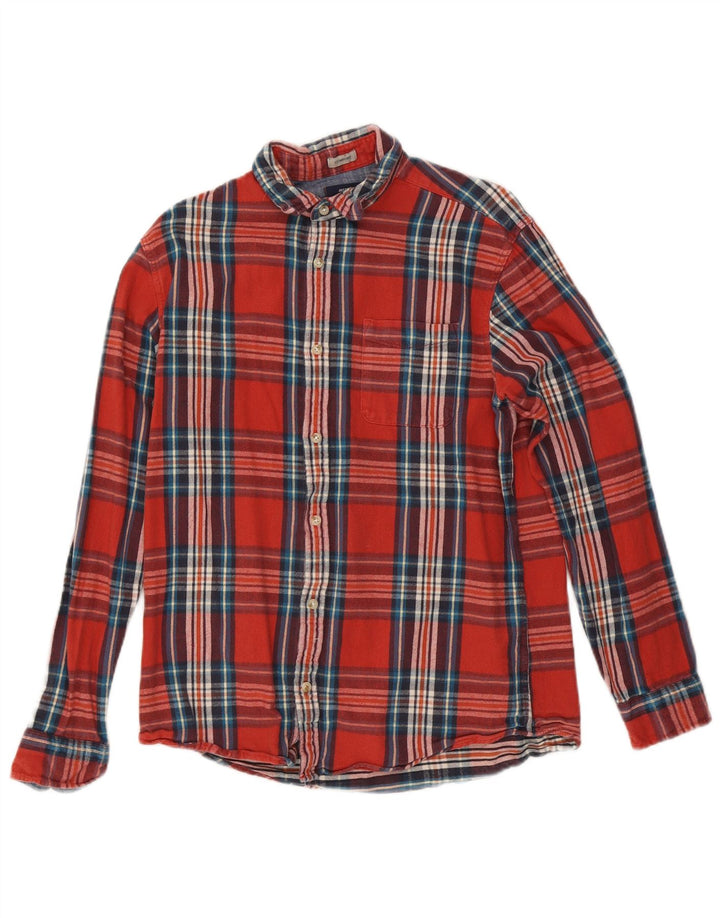 Jack & Jones Chemise en flanelle pour homme en coton à grands carreaux rouges