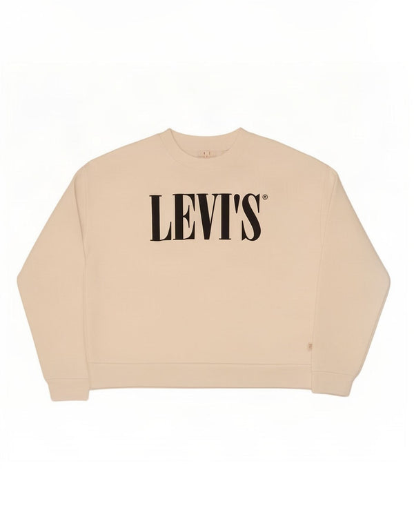 Levi's Sweat-shirt surdimensionné graphique pour femme UK 10 Petit coton blanc