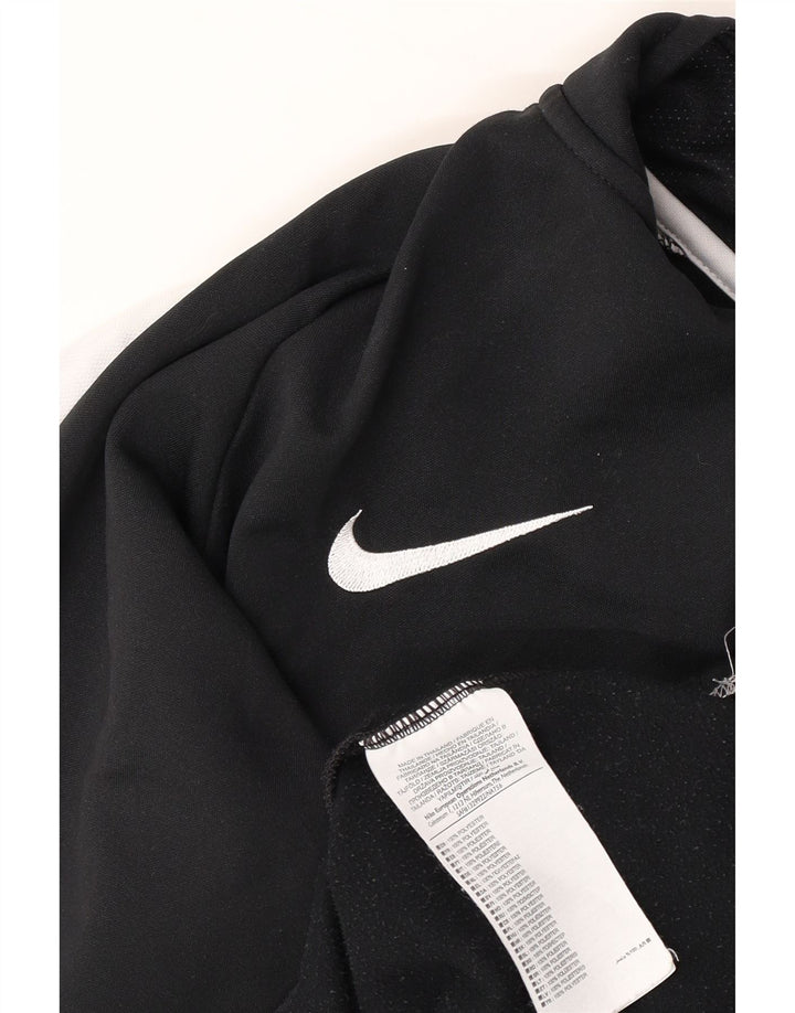Nike Haut de survêtement à col zippé pour homme Large Noir Colorblock Polyester