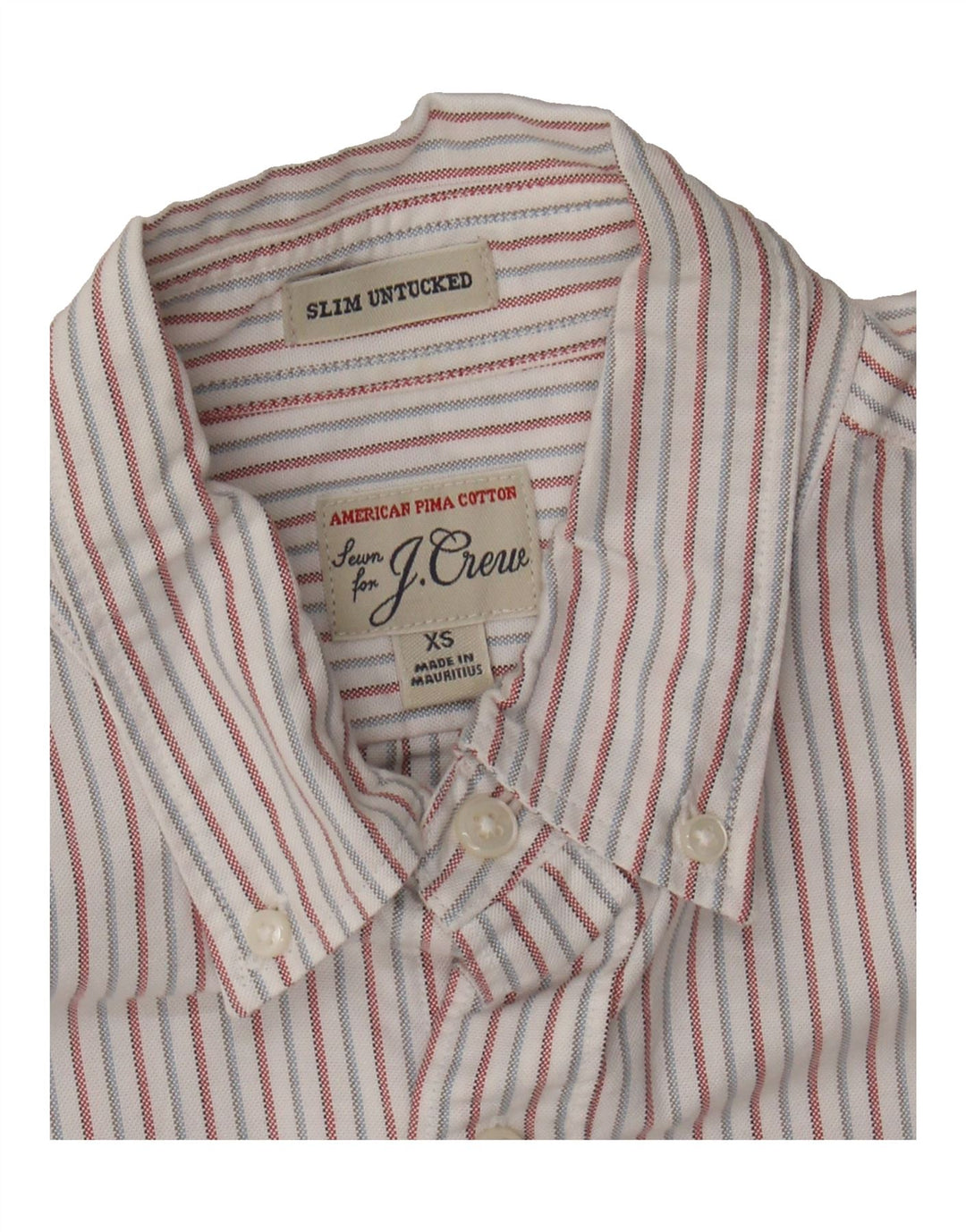 J. CREW Mens Slim Shirt XS Red Striped Cotton Vintage J. Crew and Second-Hand J. Crew from Messina Hembry 