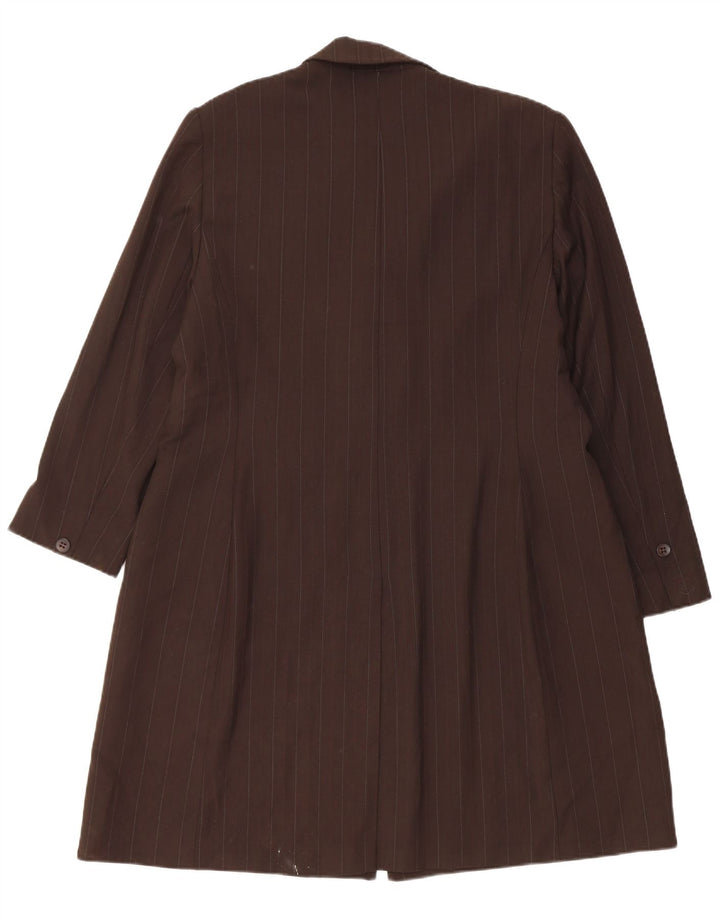 Marks & Spencer Manteau pour femme UK 20 2XL Marron à fines rayures Polyester
