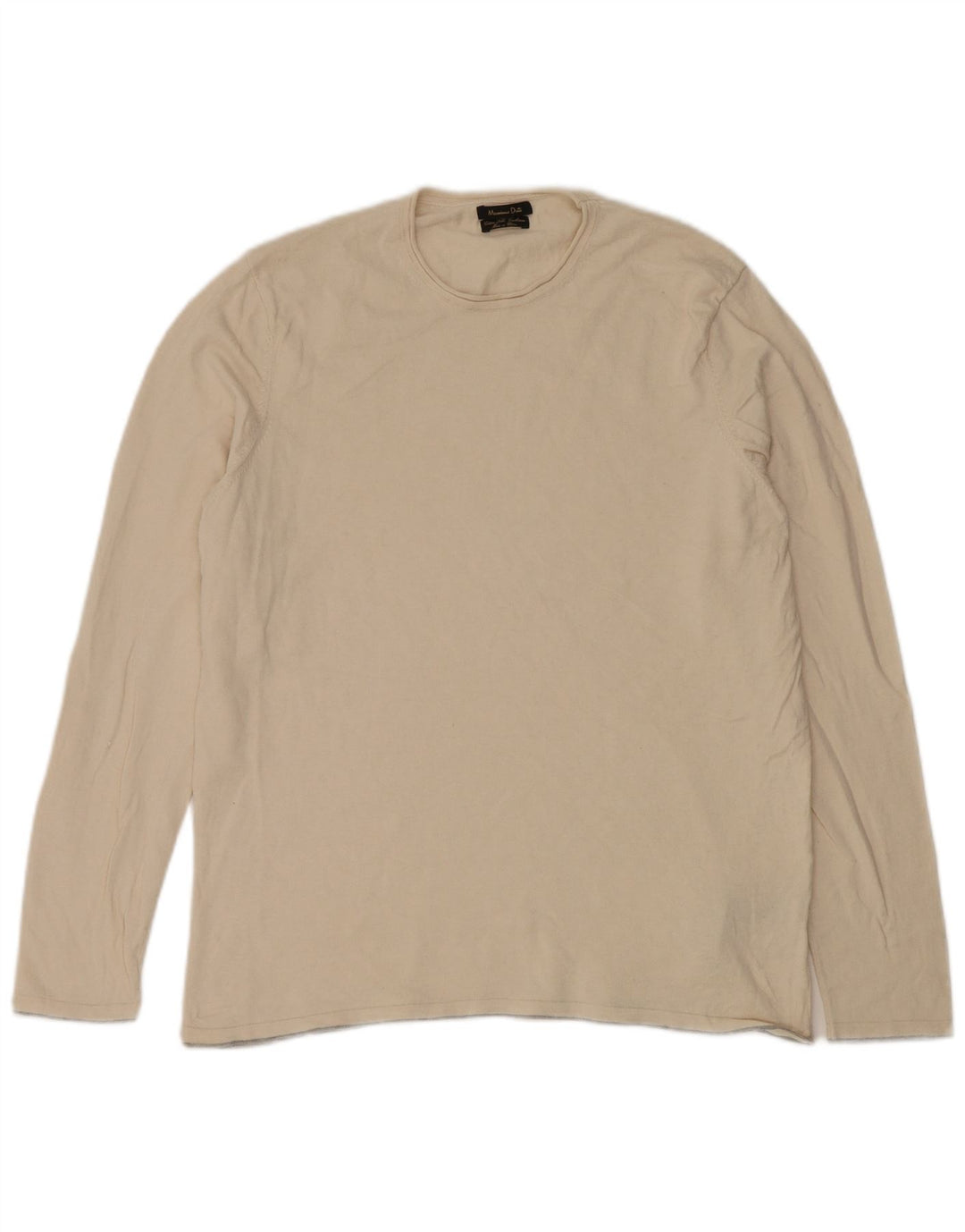 Massimo Dutti Femme Top Manches Longues UK 18 XL Beige Coton
