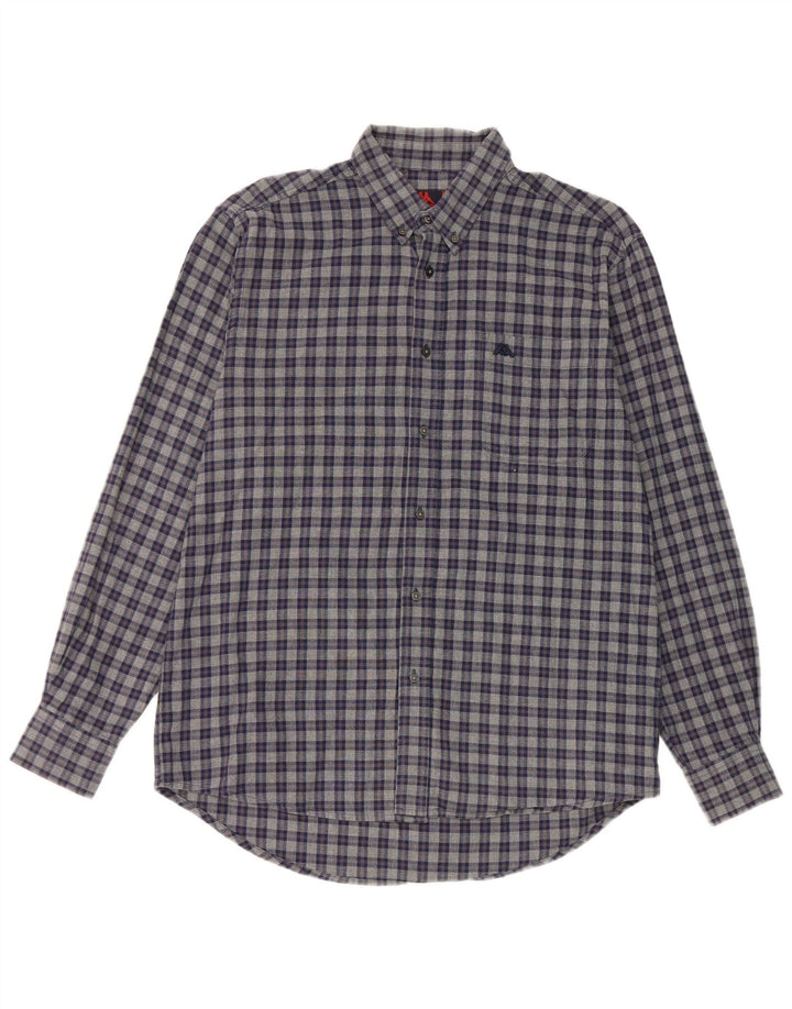 Kappa Chemise Homme Bleu Marine Moyen Carreaux Coton