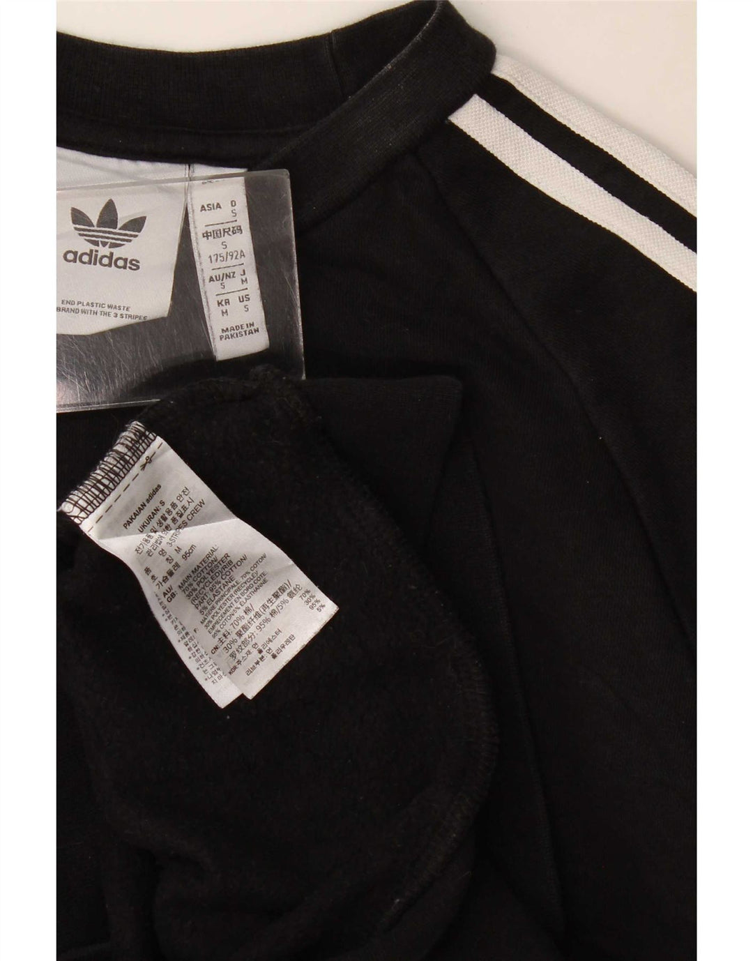 Adidas Sweat-shirt pour homme en coton noir Taille S