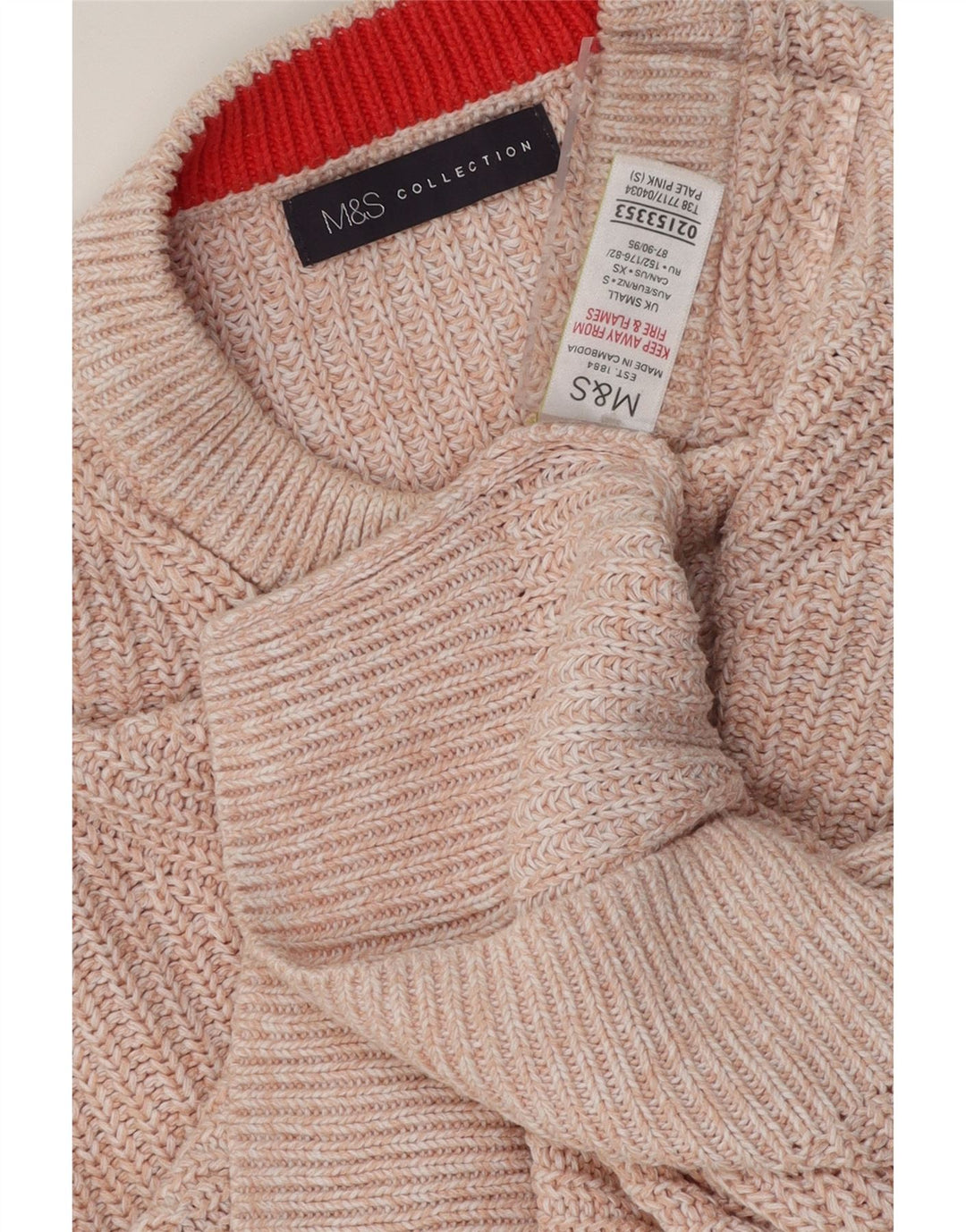 MARKS & SPENCER Womens Oversized Crew Neck Jumper Sweater UK 10 Small Pink Vintage Marks & Spencer and Second-Hand Marks & Spencer from Messina Hembry 