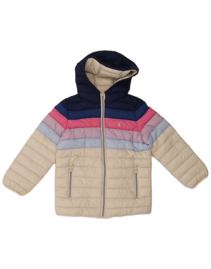 JOULES Veste matelassée à capuche pour fille 7-8 ans Blanc cassé Colourblock