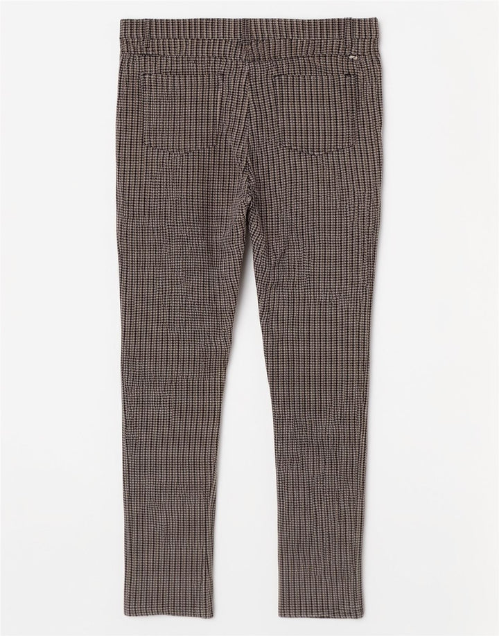 Ellesse Pantalon décontracté slim pour femme Medium W30 L28 Gris Pied-de-poule Viscose