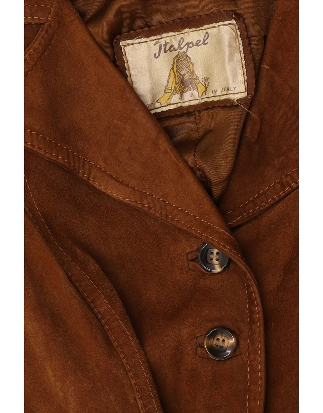Vintage Veste en daim pour femme UK 10 Petit Marron