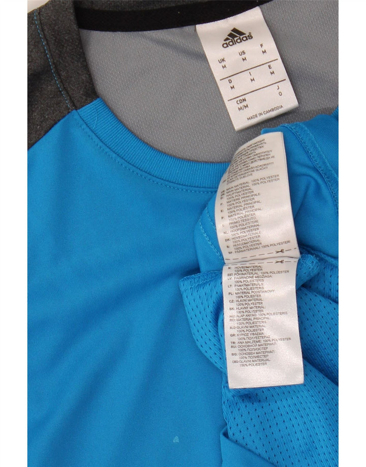 Adidas T-Shirt Homme Bleu Moyen Colorblock Polyester