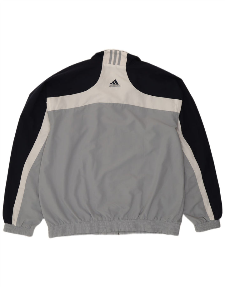 Adidas Veste de survêtement pour homme UK 46/48 XL Gris Colorblock Polyester