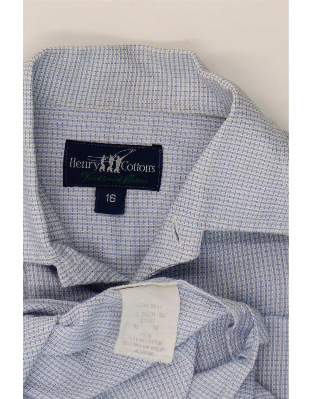 Henry Cottons Chemise en flanelle pour homme Taille 16 Grand coton à carreaux bleus