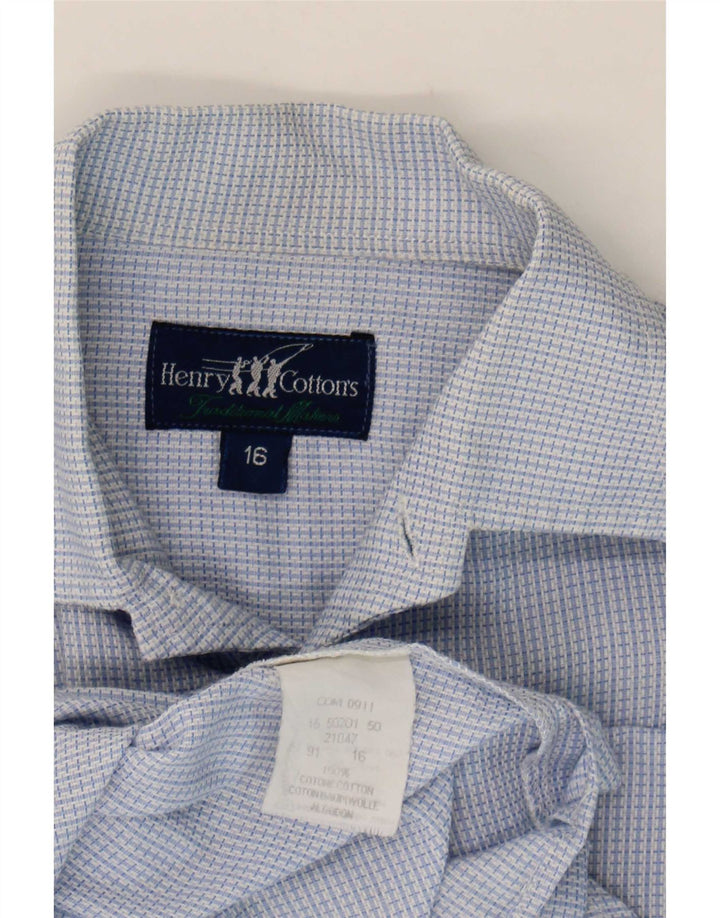 Henry Cottons Chemise en flanelle pour homme Taille 16 Grand coton à carreaux bleus
