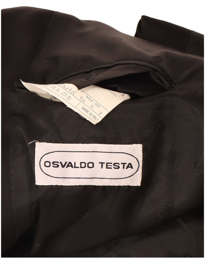 Osvaldo Testa Veste blazer double boutonnage pour homme UK 40 Large Noir