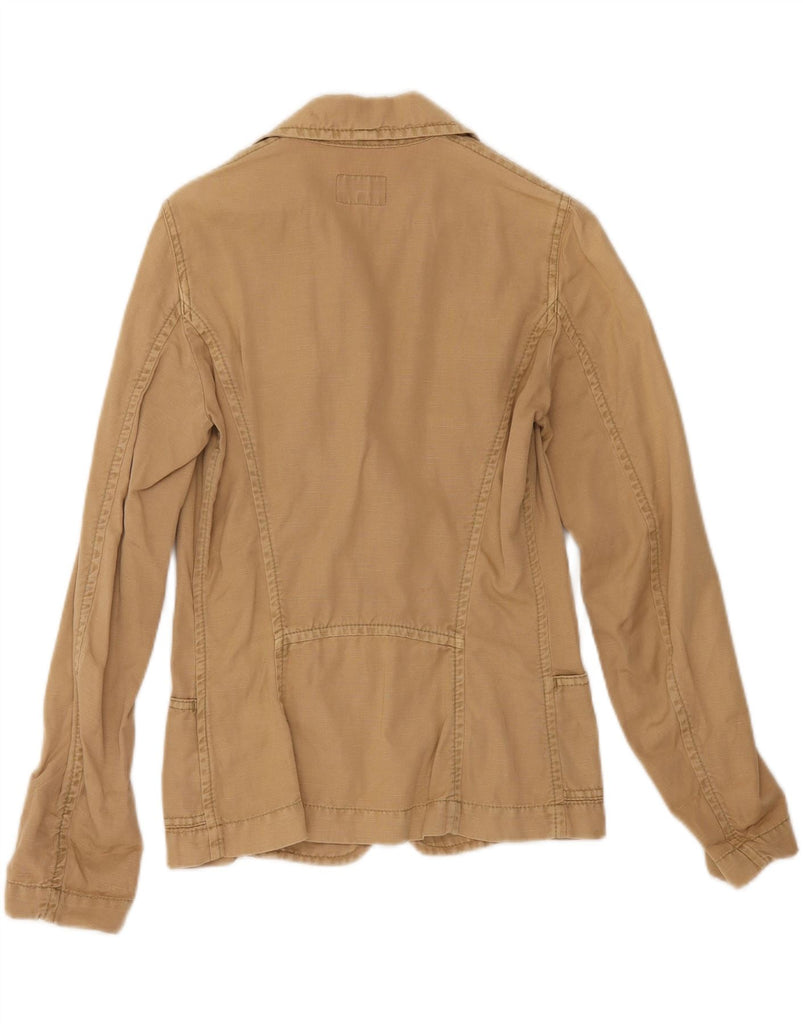 CALVIN KLEIN Womens 3 Button Blazer Jacket UK 10 Small Beige Linen Vintage Calvin Klein and Second-Hand Calvin Klein from Messina Hembry 