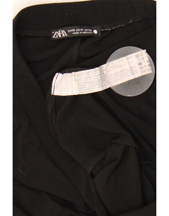 Zara Pantalon décontracté slim pour femme Medium W28 L34 Noir Polyester