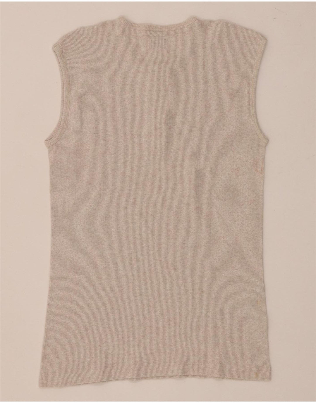 Levi's Débardeur Femme UK 14 Large Beige Moucheté Coton