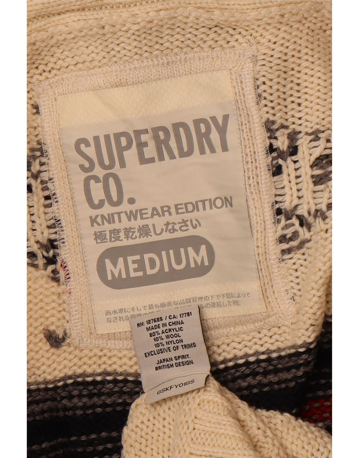 SUPERDRY Cardigan long pour femme UK 14 Medium Off White