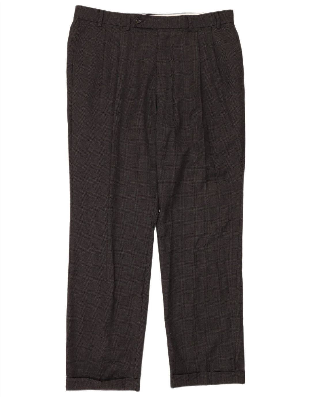 NAUTICA Pantalon de costume pour homme W38 L32 en laine à carreaux gris
