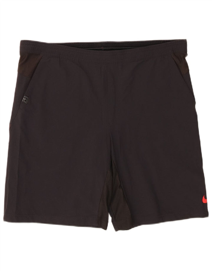 Nike Short de sport en nylon color block noir moyen pour homme