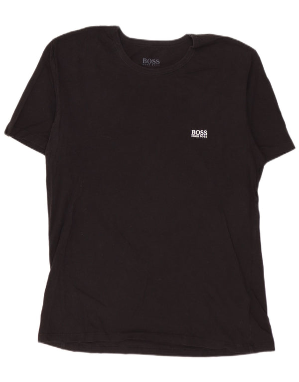 HUGO BOSS T-Shirt Top Noir Moyen Coton Homme