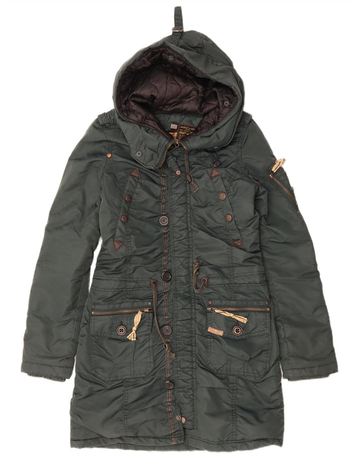 KHUJO Parka à capuche pour homme UK 38 Vert moyen