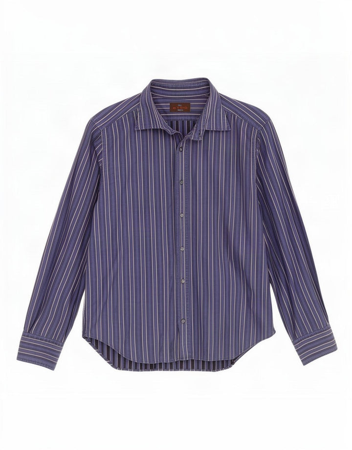 Chemise Etro Homme Bleu Marine Moyen Rayé Coton
