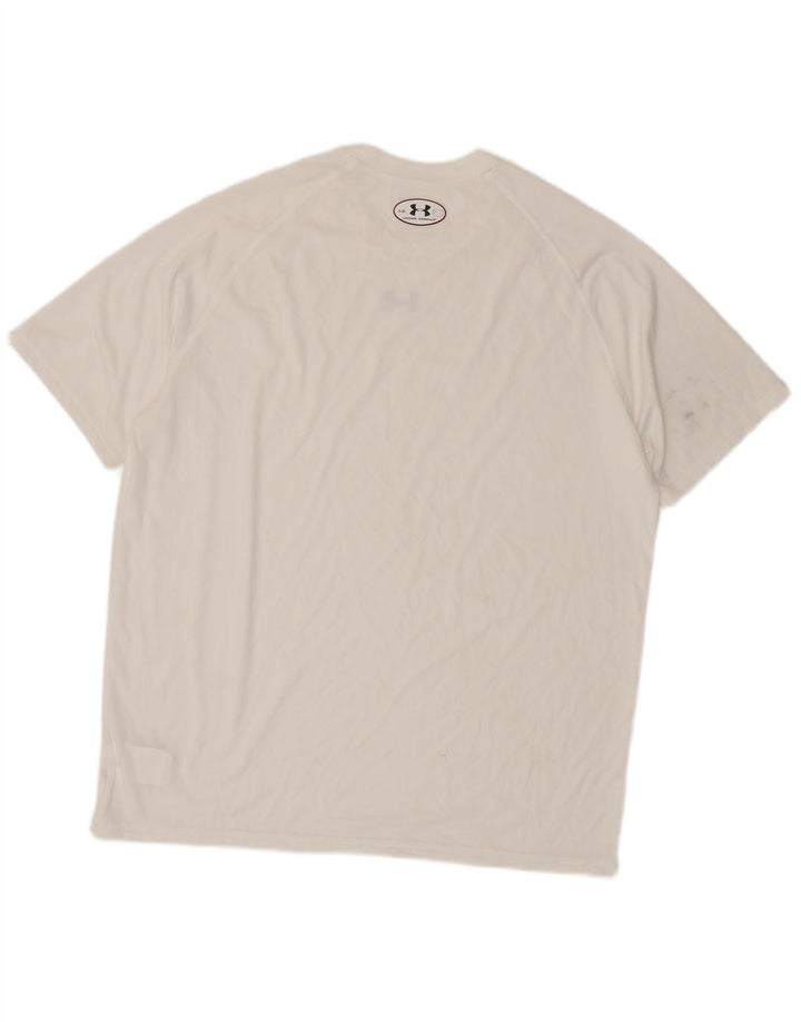 UNDER ARMOUR T-shirt Heat Gear pour hommes Grand Blanc Polyester
