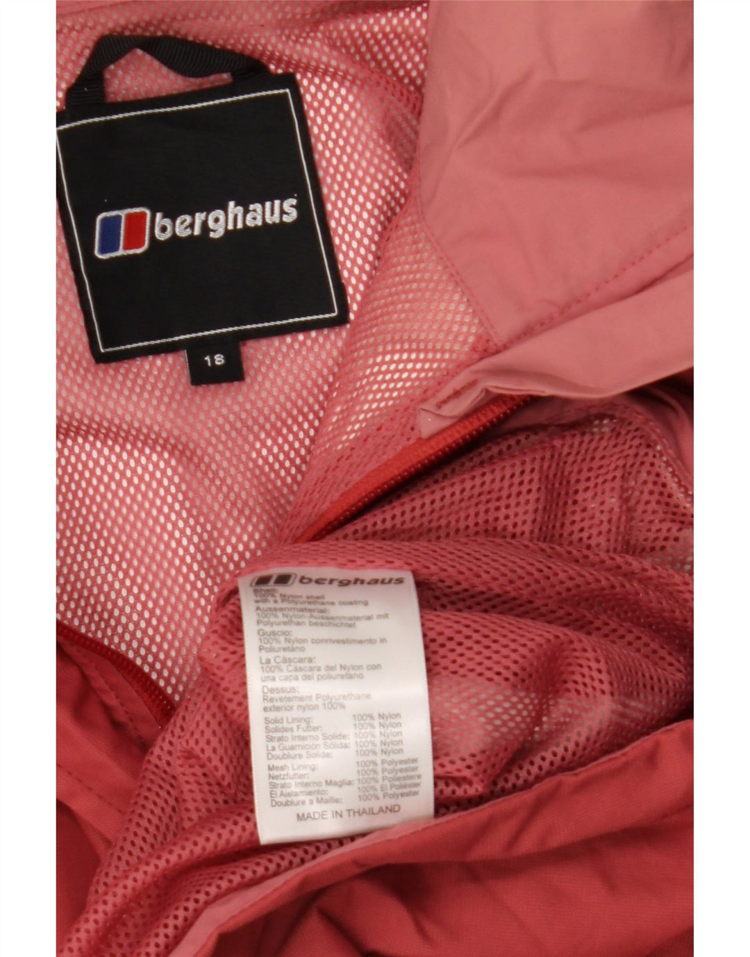 BERGHAUS Veste de pluie à capuche surdimensionnée pour femme UK 18 XL Nylon bordeaux