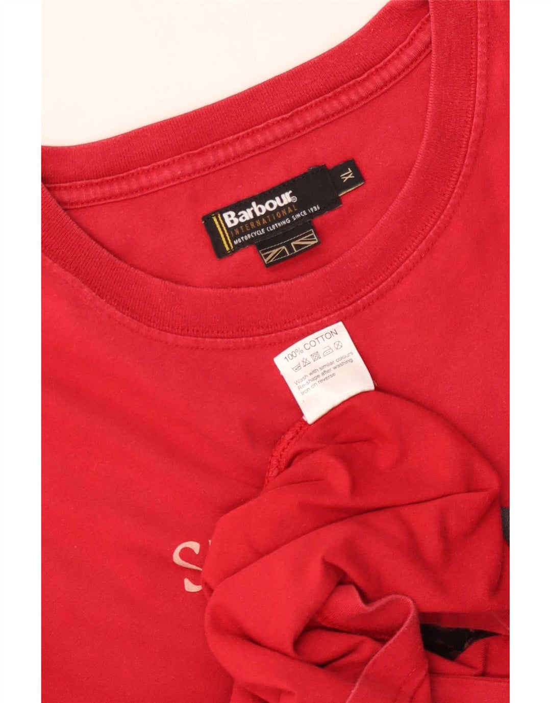 Barbour T-Shirt Graphique Homme Top XL Coton Rouge