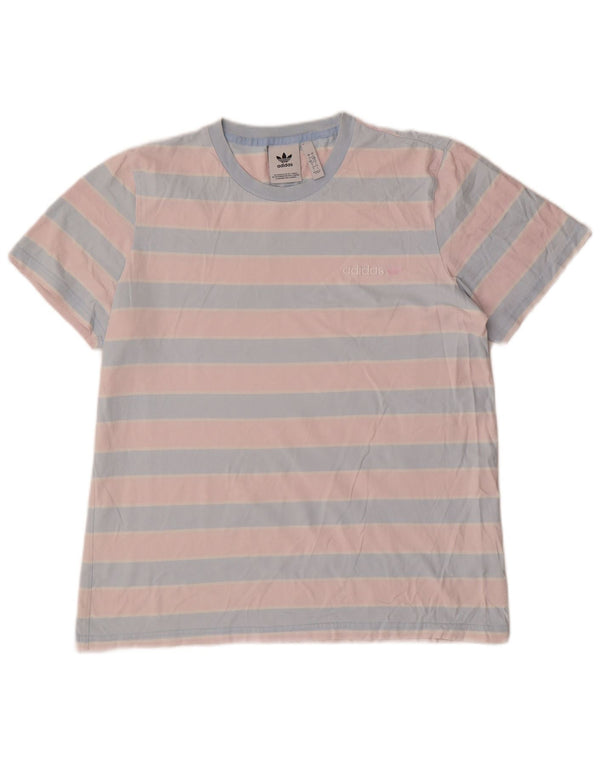 Adidas T-Shirt Homme Haut Grand Coton Rayé Rose