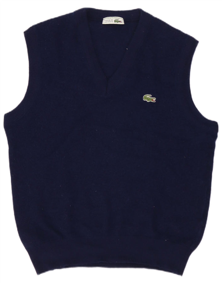 LACOSTE Homme Gilet Débardeur Taille 5 Grande Laine Bleu Marine