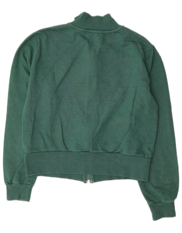 Zara Veste de survêtement pour femme UK 16 Large Vert Coton