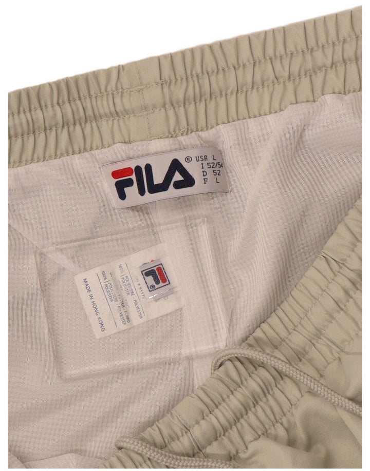 FILA Pantalon de survêtement homme Pantalon de jogging Large Beige Polyester