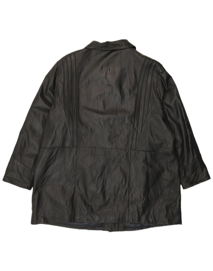 Morena Manteau en cuir pour femme EU 50 2XL Cuir noir