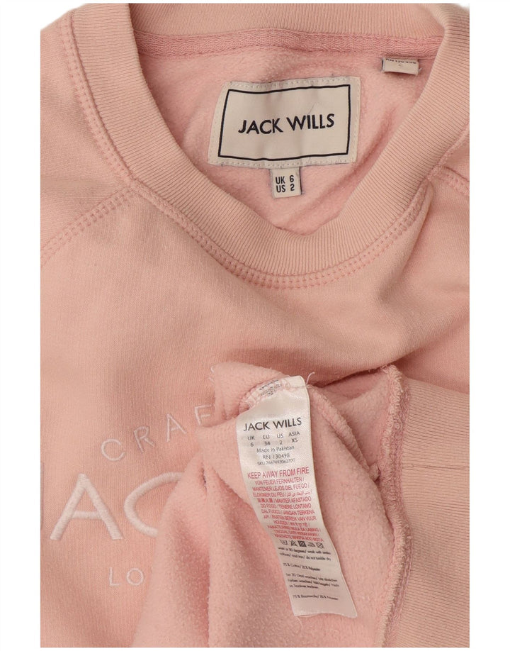 Jack Wills Sweat-shirt surdimensionné graphique pour femme UK 6 Small Rose