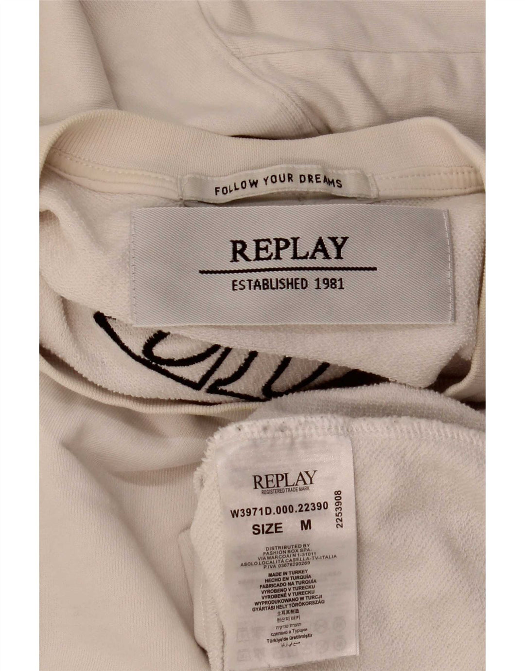 Replay Sweat-shirt graphique pour femme UK 44 en coton blanc moyen