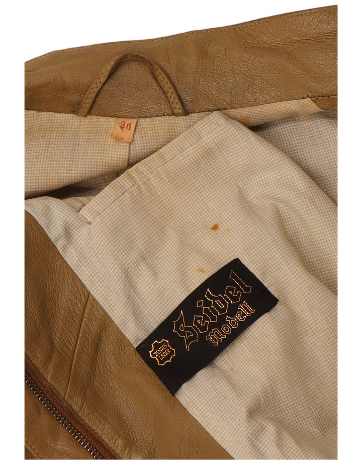 veste en cuir femme vintage EU 36 Petit cuir brun