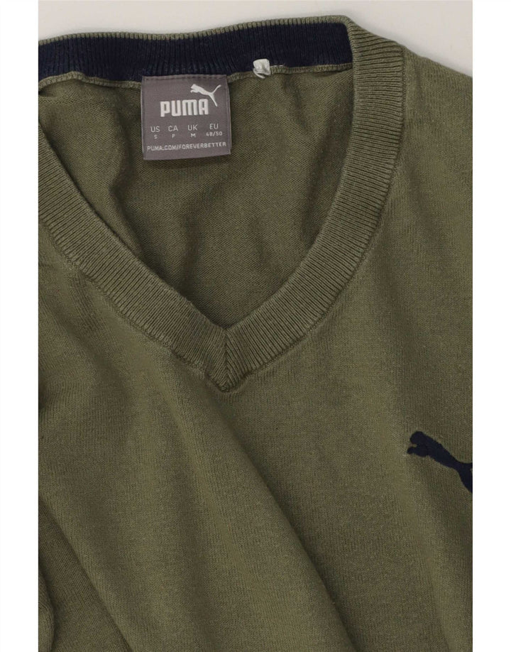 Puma Pull V-Neck Jumper Homme Vert Moyen Colourblock